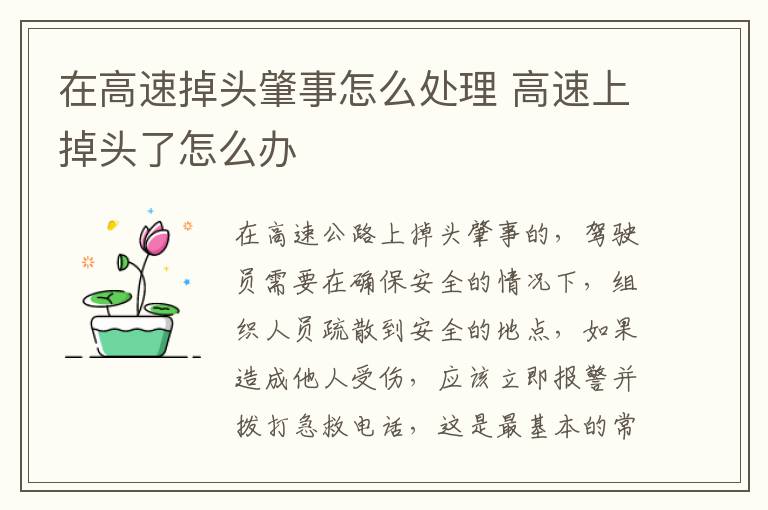 在高速掉头肇事怎么处理 高速上掉头了怎么办