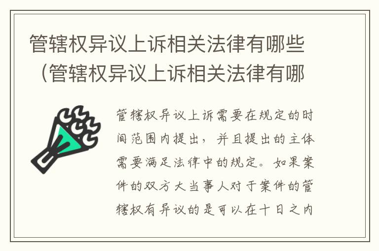 管辖权异议上诉相关法律有哪些（管辖权异议上诉相关法律有哪些规定）