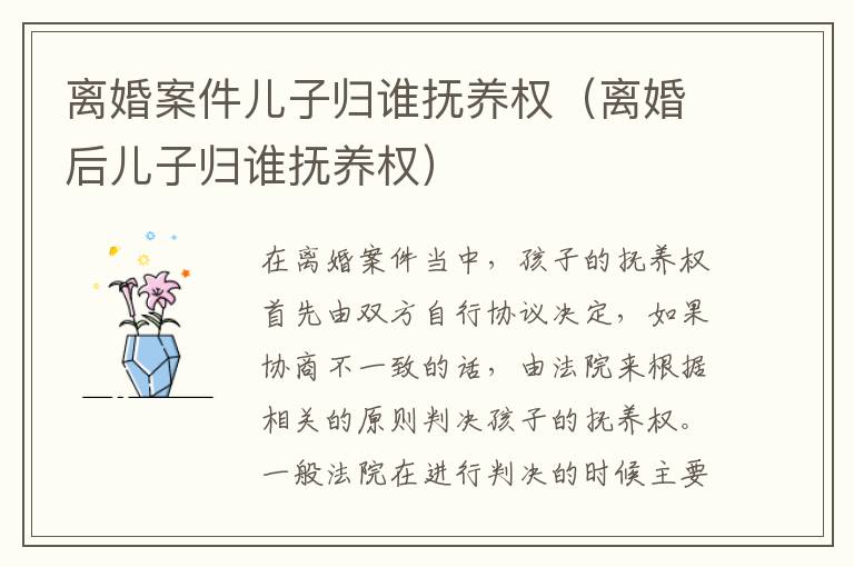 离婚案件儿子归谁抚养权（离婚后儿子归谁抚养权）