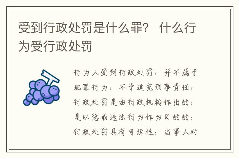 受到行政处罚是什么罪？ 什么行为受行政处罚