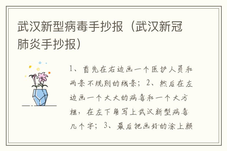 武汉新型病毒手抄报（武汉新冠肺炎手抄报）