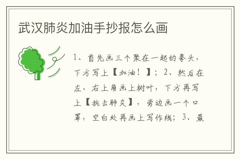 武汉肺炎加油手抄报怎么画