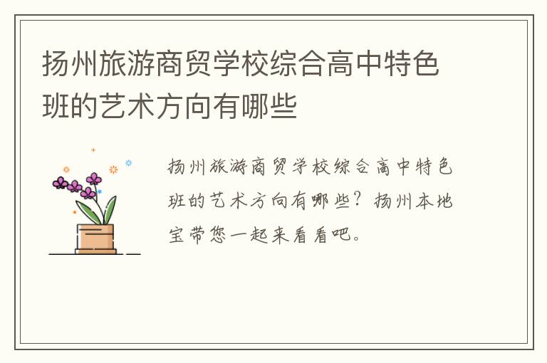 扬州旅游商贸学校综合高中特色班的艺术方向有哪些