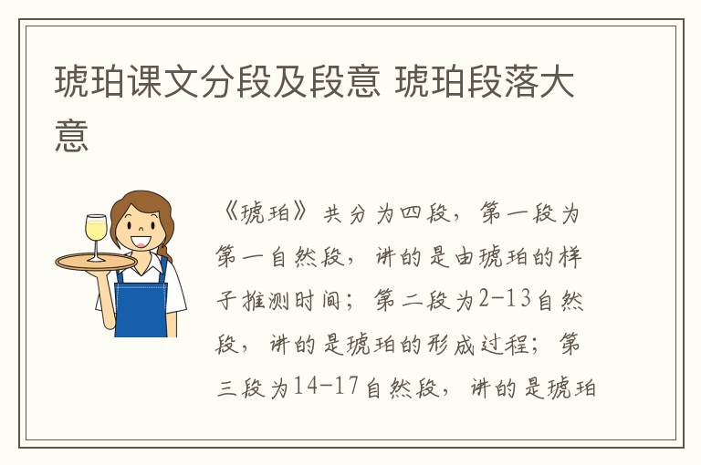 琥珀课文分段及段意 琥珀段落大意