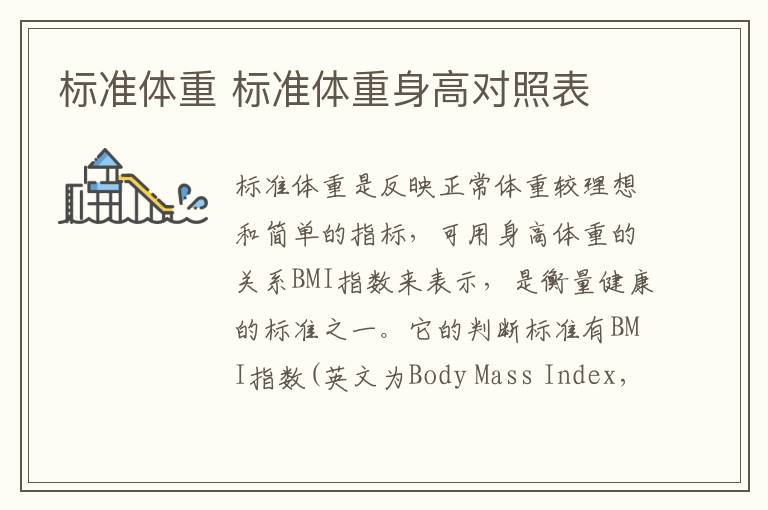 标准体重 标准体重身高对照表