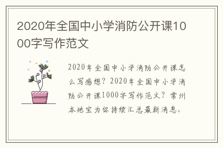 2020年全国中小学消防公开课1000字写作范文
