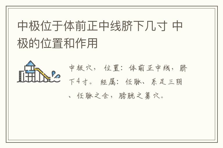 中极位于体前正中线脐下几寸 中极的位置和作用