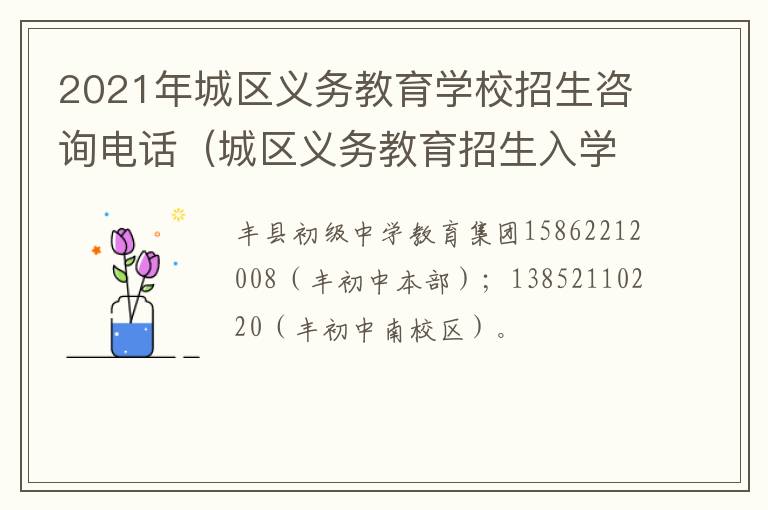 2021年城区义务教育学校招生咨询电话（城区义务教育招生入学服务平台）