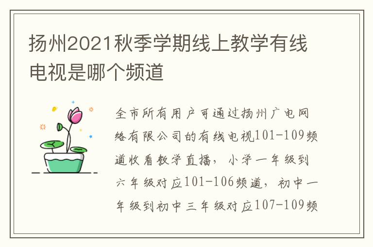 扬州2021秋季学期线上教学有线电视是哪个频道