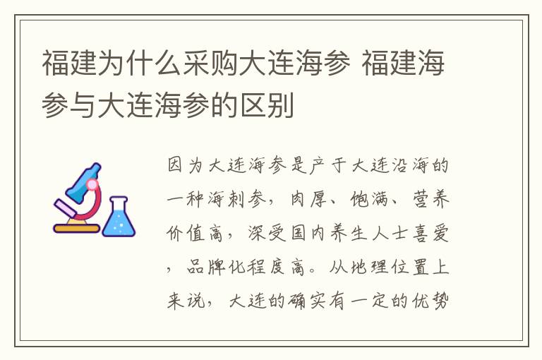 福建为什么采购大连海参 福建海参与大连海参的区别