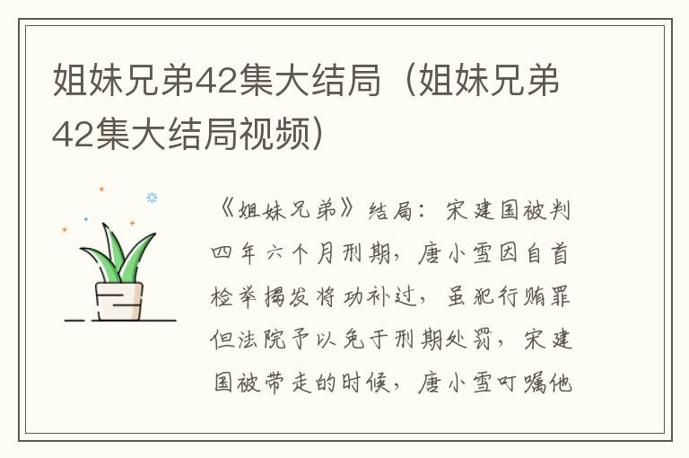 姐妹兄弟42集大结局（姐妹兄弟42集大结局视频）