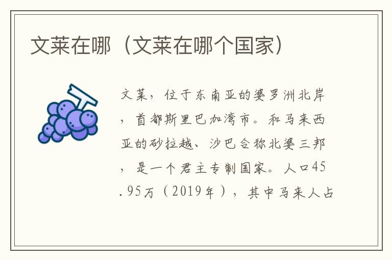 文莱在哪（文莱在哪个国家）