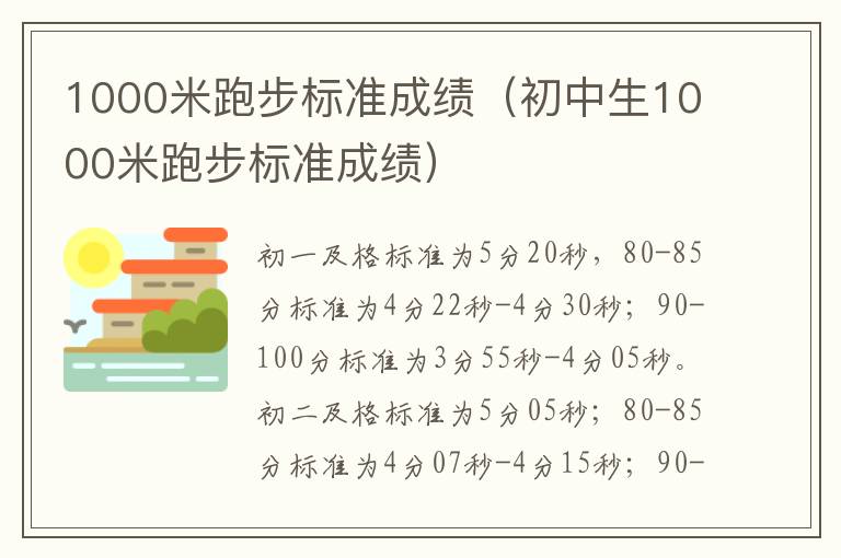 1000米跑步标准成绩（初中生1000米跑步标准成绩）