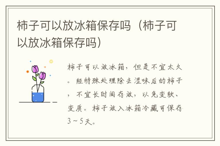 柿子可以放冰箱保存吗（柿子可以放冰箱保存吗）