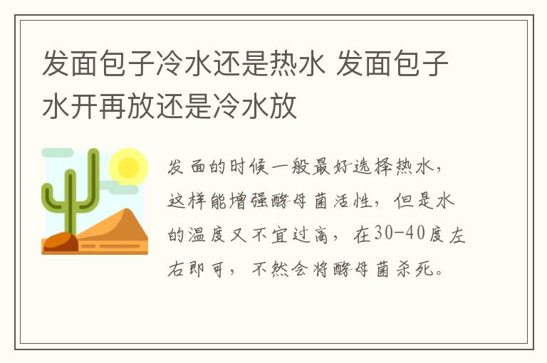 发面包子冷水还是热水 发面包子水开再放还是冷水放