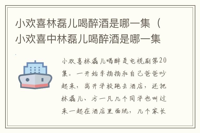 小欢喜林磊儿喝醉酒是哪一集（小欢喜中林磊儿喝醉酒是哪一集）