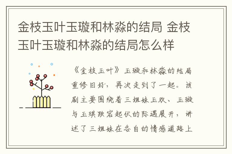 金枝玉叶玉璇和林淼的结局 金枝玉叶玉璇和林淼的结局怎么样