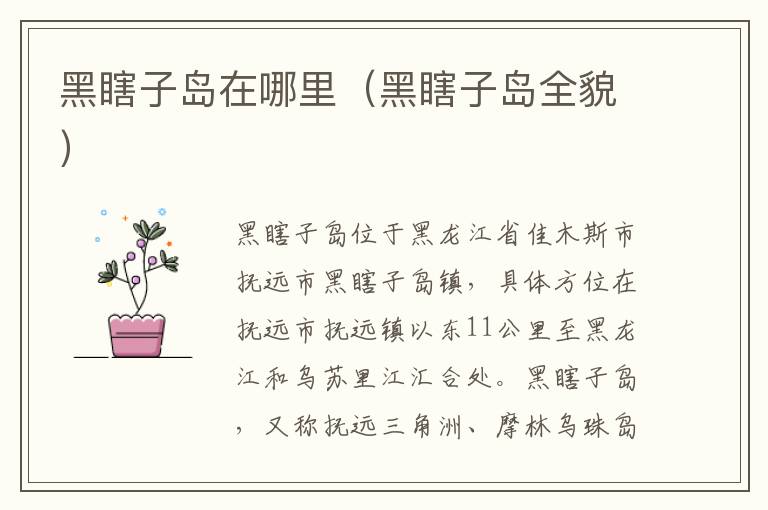 黑瞎子岛在哪里（黑瞎子岛全貌）