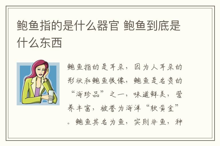 鲍鱼指的是什么器官 鲍鱼到底是什么东西