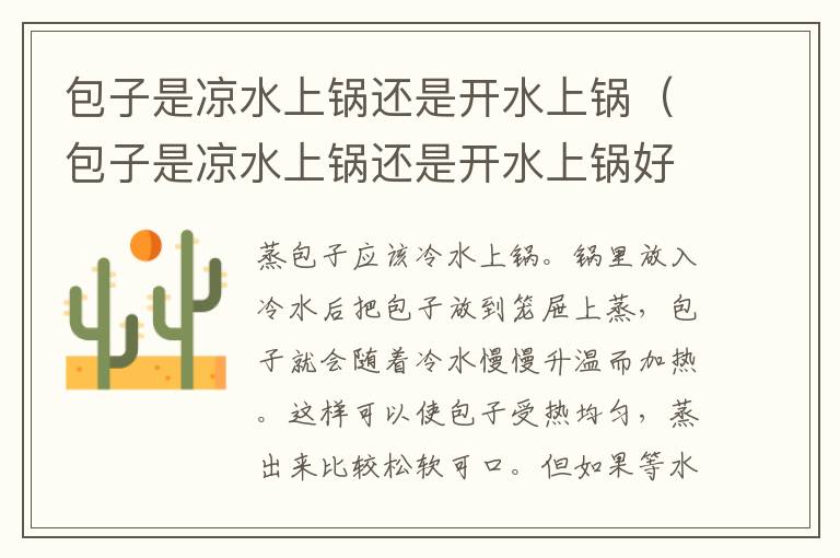 包子是凉水上锅还是开水上锅（包子是凉水上锅还是开水上锅好）