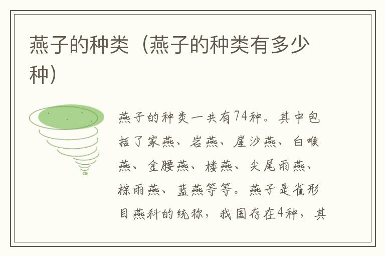 燕子的种类（燕子的种类有多少种）