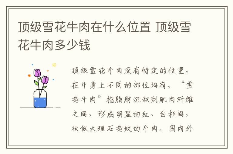 顶级雪花牛肉在什么位置 顶级雪花牛肉多少钱