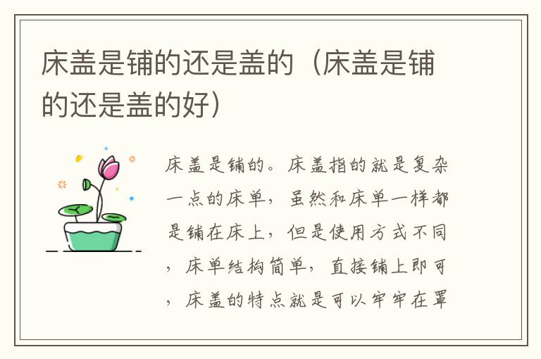 床盖是铺的还是盖的（床盖是铺的还是盖的好）