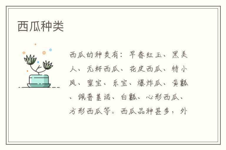西瓜种类
