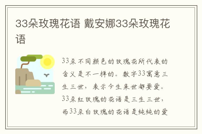 33朵玫瑰花语 戴安娜33朵玫瑰花语