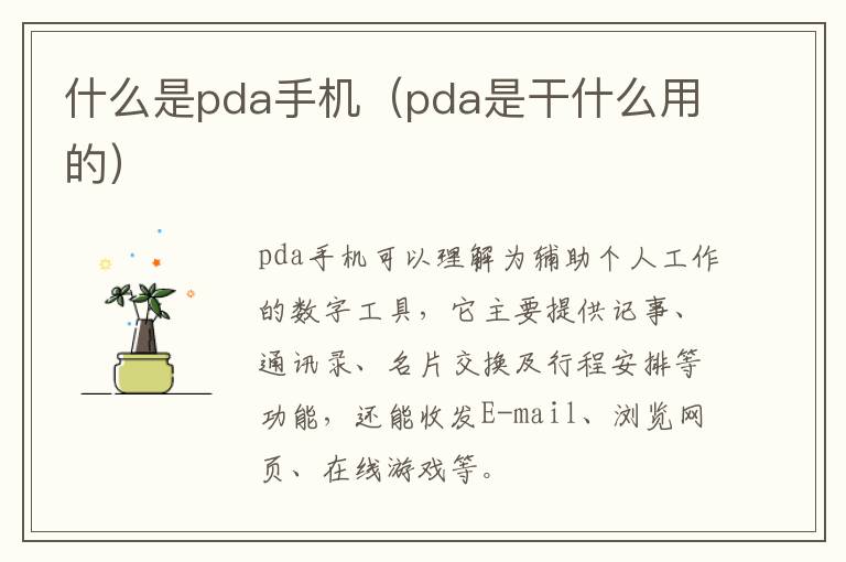 什么是pda手机（pda是干什么用的）