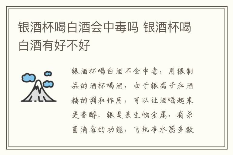银酒杯喝白酒会中毒吗 银酒杯喝白酒有好不好