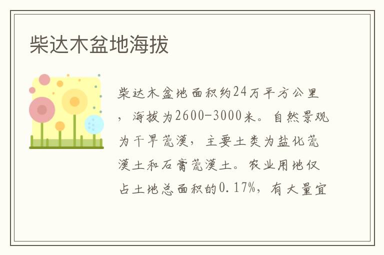 柴达木盆地海拔