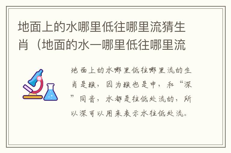 地面上的水哪里低往哪里流猜生肖（地面的水一哪里低往哪里流是什么生肖）