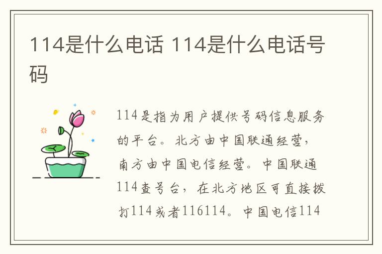 114是什么电话 114是什么电话号码