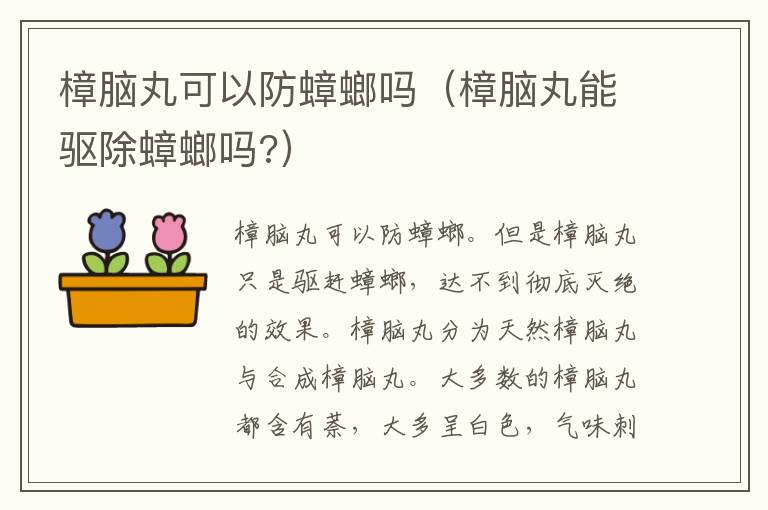 樟脑丸可以防蟑螂吗（樟脑丸能驱除蟑螂吗?）