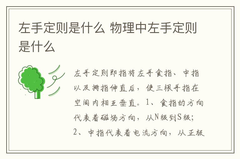 左手定则是什么 物理中左手定则是什么
