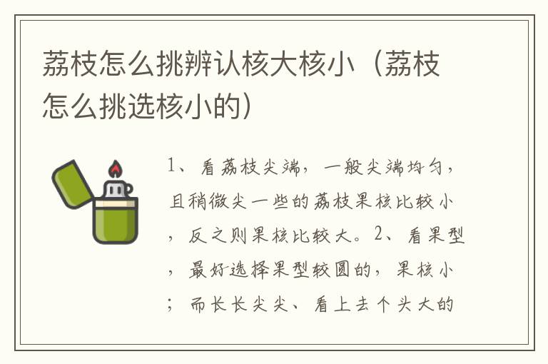 荔枝怎么挑辨认核大核小（荔枝怎么挑选核小的）