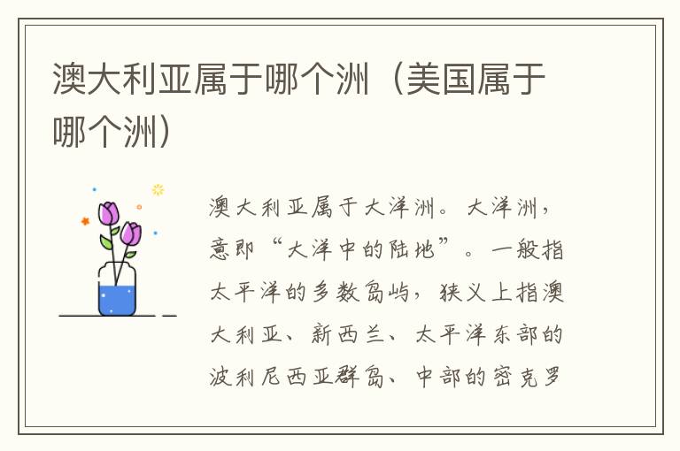澳大利亚属于哪个洲（美国属于哪个洲）