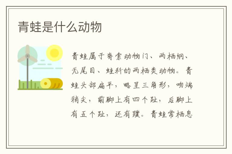 青蛙是什么动物