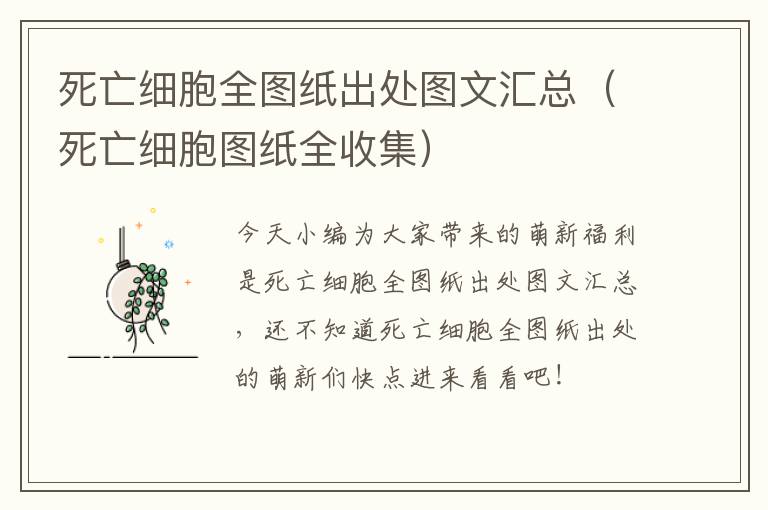 死亡细胞全图纸出处图文汇总（死亡细胞图纸全收集）