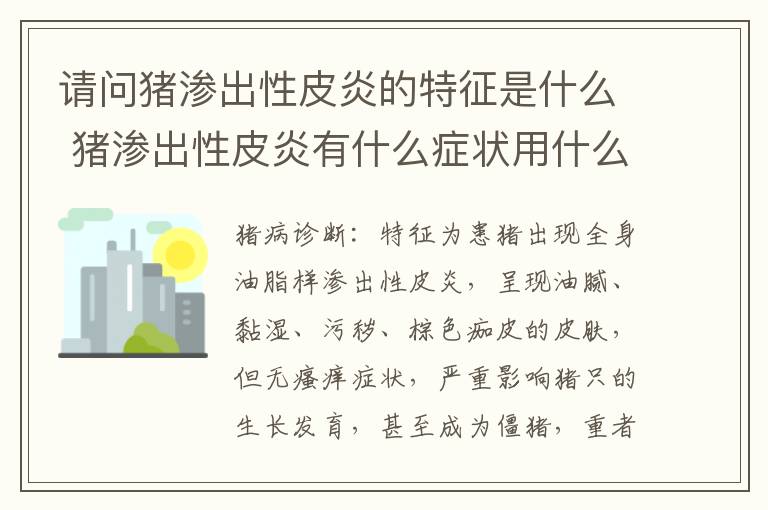 请问猪渗出性皮炎的特征是什么 猪渗出性皮炎有什么症状用什么药治疗