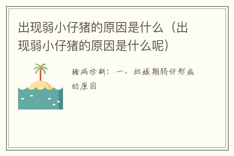 出现弱小仔猪的原因是什么（出现弱小仔猪的原因是什么呢）