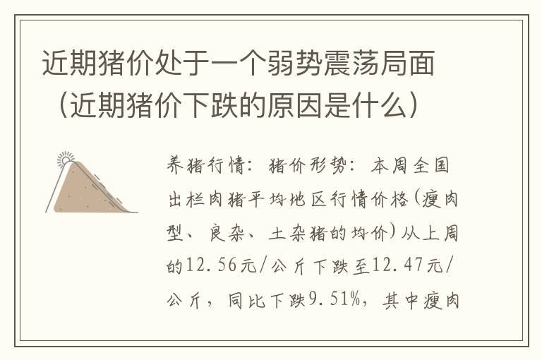 近期猪价处于一个弱势震荡局面（近期猪价下跌的原因是什么）