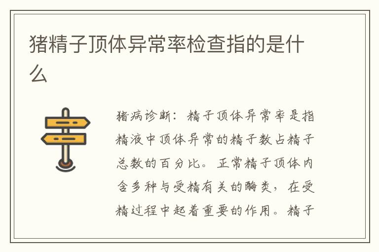 猪精子顶体异常率检查指的是什么