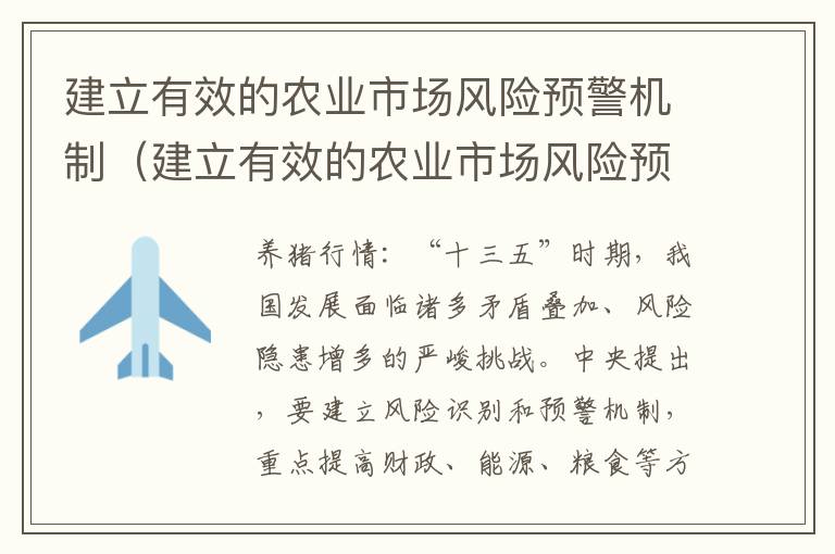 建立有效的农业市场风险预警机制（建立有效的农业市场风险预警机制是什么）