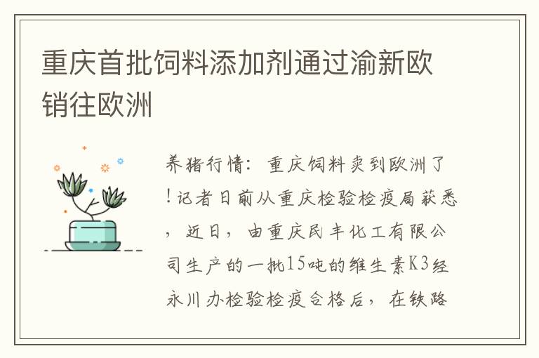 重庆首批饲料添加剂通过渝新欧销往欧洲