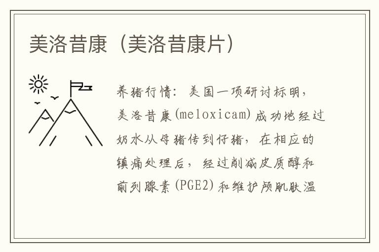 美洛昔康（美洛昔康片）