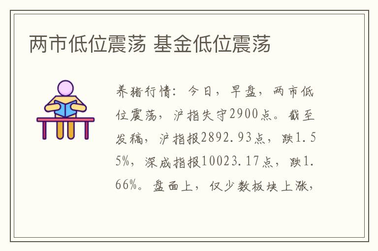 两市低位震荡 基金低位震荡
