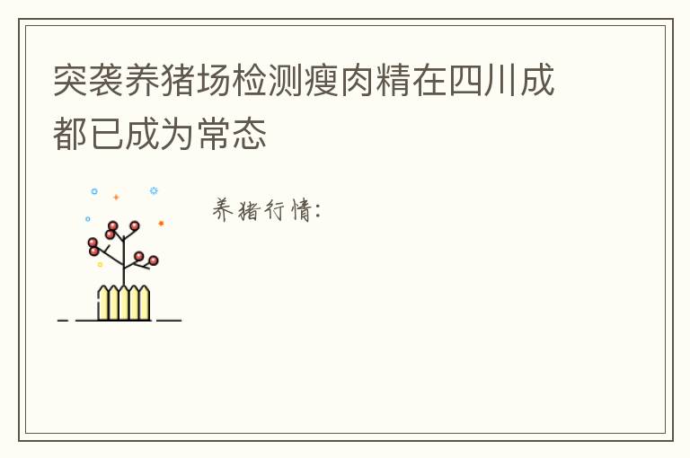 突袭养猪场检测瘦肉精在四川成都已成为常态