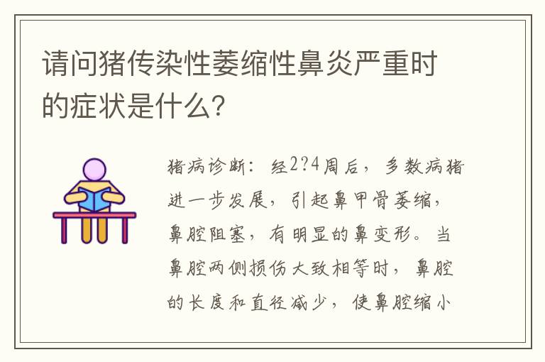 请问猪传染性萎缩性鼻炎严重时的症状是什么？